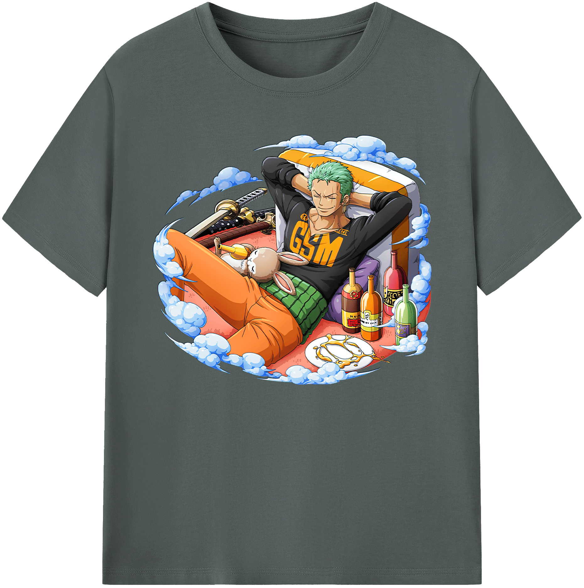 ワンピース ロロノア・ゾロ ONE PIECE Roronoa Zoro 綿100％ メンズ半袖Tシャツ｜肌触りやわらか＆通気性